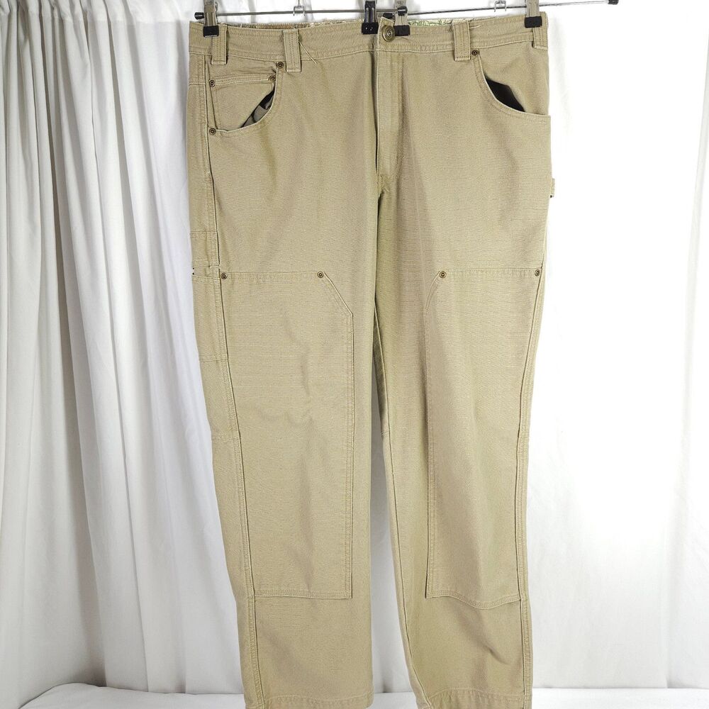 Columbia PHG Beige Double Knee Carpenter Jeans Mens 40x32 (actual‎ 30.5)